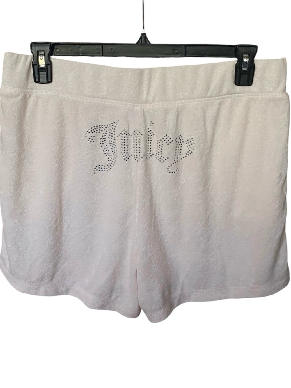 Juicy Couture Velour Bling Rhinestone Shorts Ivory Womens Size XL NWOT Y2K 90s